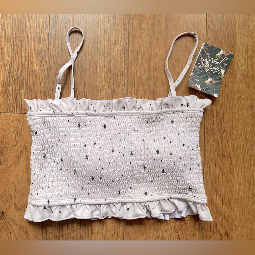 KortniJeane white/cream starry skies Bandeau swimsuit top- MEDIUM